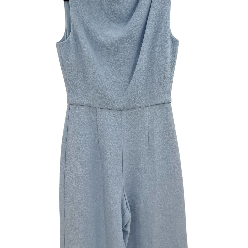 Black Halo Corrine Jumpsuit Blue Draped Wide Leg Made in‎ USA Size 2 NWT - Picture 4 of 16